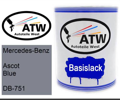 Mercedes-Benz, Ascot Blue, DB-751: 1L Lackdose, von ATW Autoteile West.